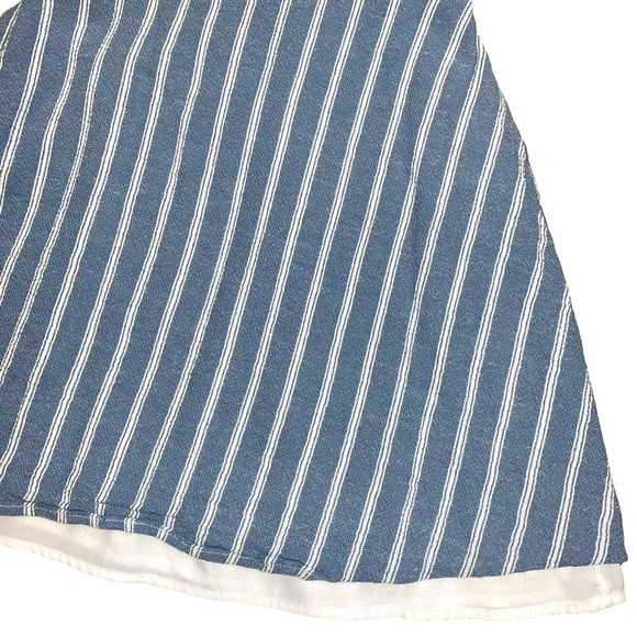 Hollister Striped Fit and Flare Mini Dress Small Spaghetti Strap Summer Linen - Picture 5 of 12